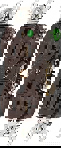 Straight Blade Duplex Receptacle: NEMA 5-20R, 20 Amps, Self-Grounding